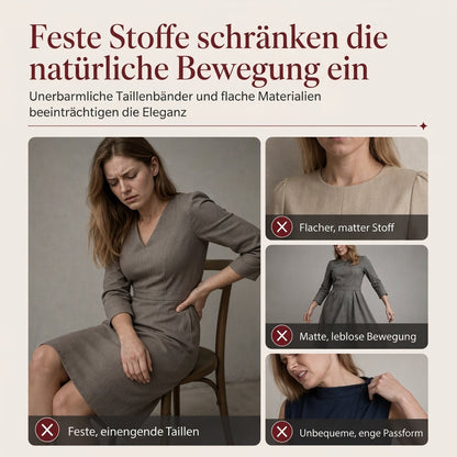 Damen einfarbiges Samt-Maxikleid mit V-Ausschnitt und langen Ärmeln