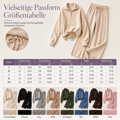 🧶 2-teiliges Damen-Set aus Strickpullover & weiten Hosen – Weich, bequem & immer passend – Jetzt 50% Rabatt!