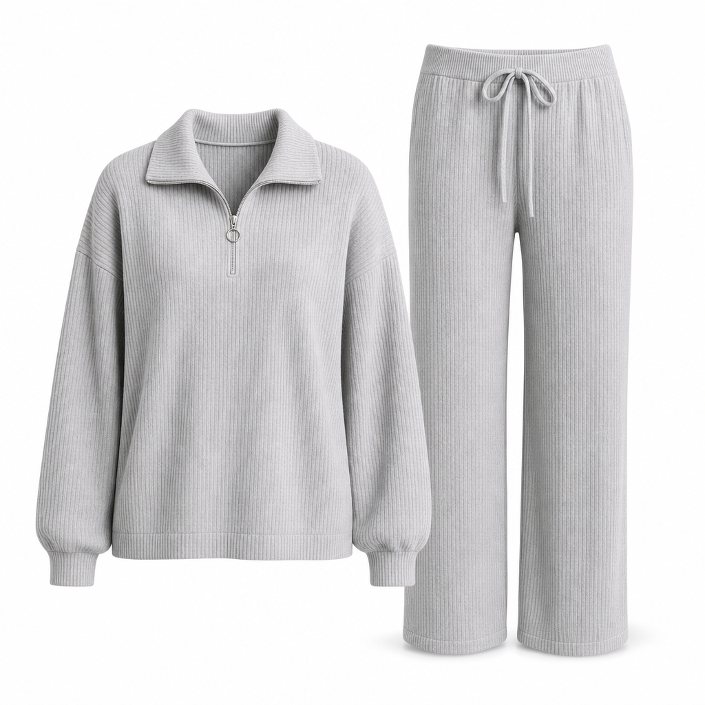 🧶 2-teiliges Damen-Set aus Strickpullover & weiten Hosen – Weich, bequem & immer passend – Jetzt 50% Rabatt!