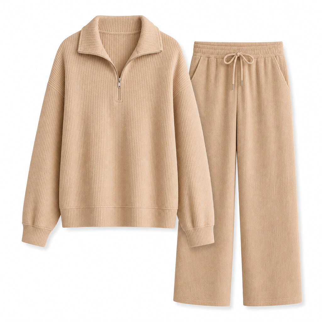🧶 2-teiliges Damen-Set aus Strickpullover & weiten Hosen – Weich, bequem & immer passend – Jetzt 50% Rabatt!