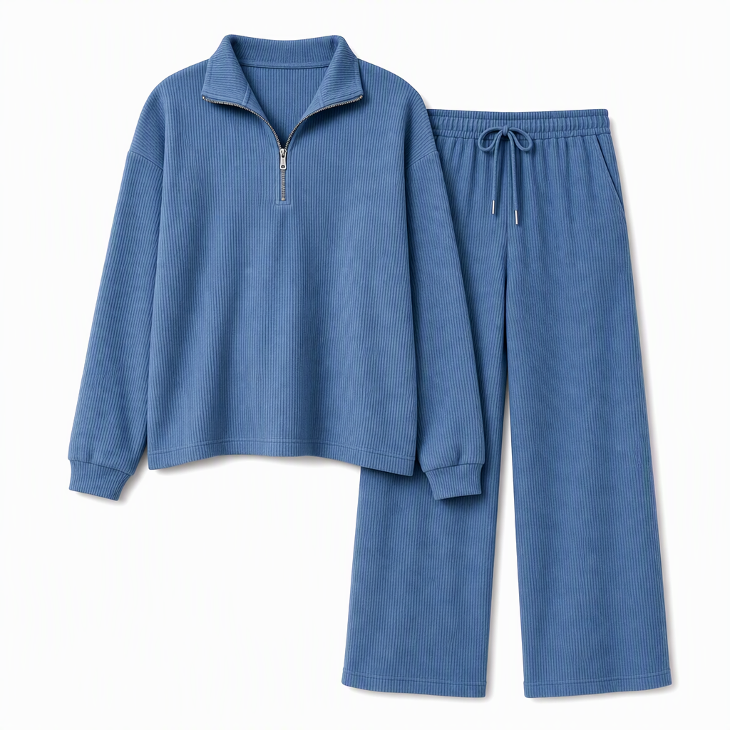 🧶 2-teiliges Damen-Set aus Strickpullover & weiten Hosen – Weich, bequem & immer passend – Jetzt 50% Rabatt!