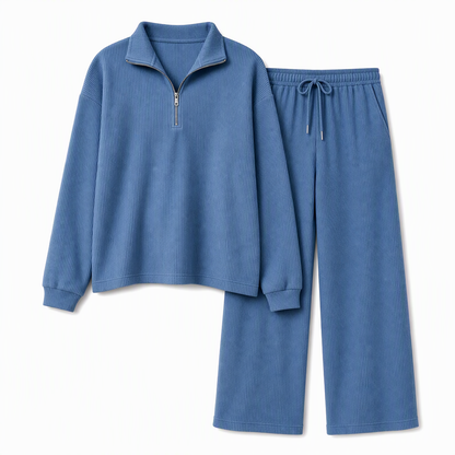 🧶 2-teiliges Damen-Set aus Strickpullover & weiten Hosen – Weich, bequem & immer passend – Jetzt 50% Rabatt!