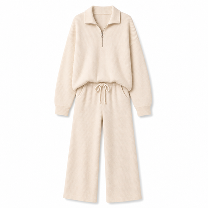 🧶 2-teiliges Damen-Set aus Strickpullover & weiten Hosen – Weich, bequem & immer passend – Jetzt 50% Rabatt!