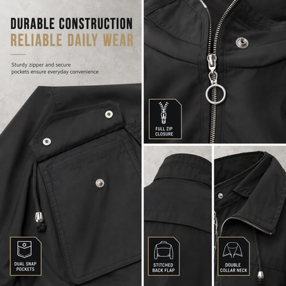 📢🎉50%Rabatt!!!🛍️✨Einfarbige, kurze Windjacke mit Reißverschluss für Damen – Herbstmantel