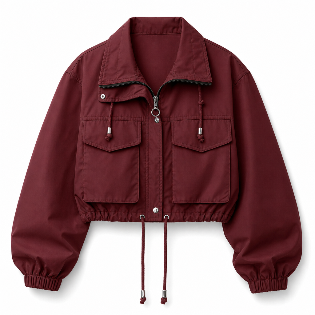 📢🎉50%Rabatt!!!🛍️✨Einfarbige, kurze Windjacke mit Reißverschluss für Damen – Herbstmantel