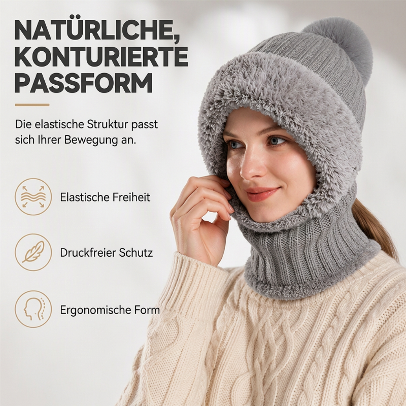 🥳Über 50.000 verkauft! 50% Rabatt!🥳 Damen Winter Einteilige Gestrickte Mütze Schal Maske