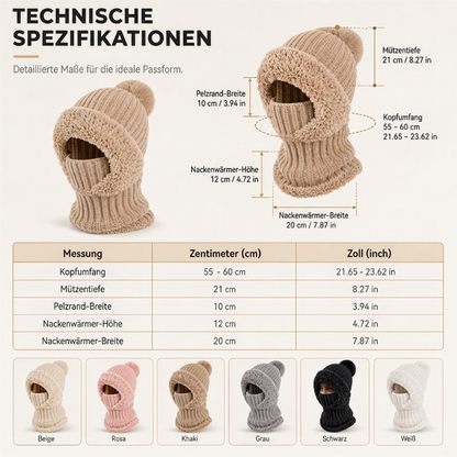 🥳Über 50.000 verkauft! 50% Rabatt!🥳 Damen Winter Einteilige Gestrickte Mütze Schal Maske