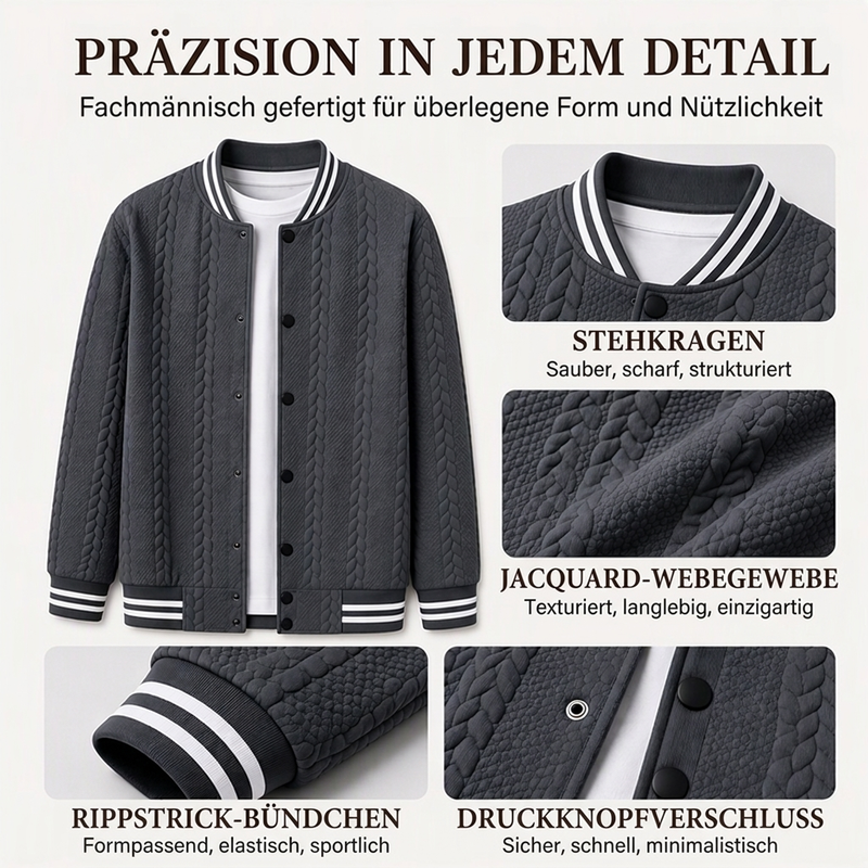 📊 Über 200.000 Verkäufe – Dankeschön mit 50% Rabatt! Freizeit-Baseballjacke für Herren mit Jacquard-Muster