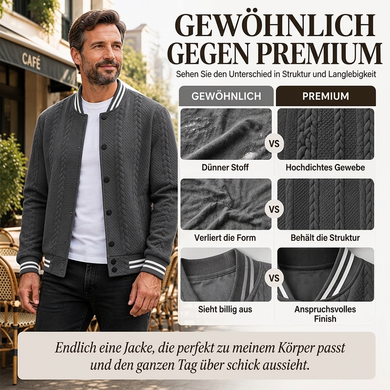 📊 Über 200.000 Verkäufe – Dankeschön mit 50% Rabatt! Freizeit-Baseballjacke für Herren mit Jacquard-Muster