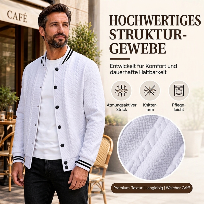 📊 Über 200.000 Verkäufe – Dankeschön mit 50% Rabatt! Freizeit-Baseballjacke für Herren mit Jacquard-Muster