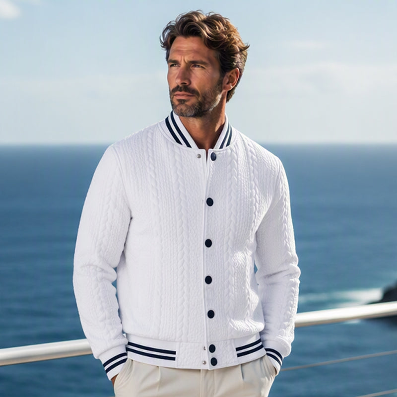 📊 Über 200.000 Verkäufe – Dankeschön mit 50% Rabatt! Freizeit-Baseballjacke für Herren mit Jacquard-Muster