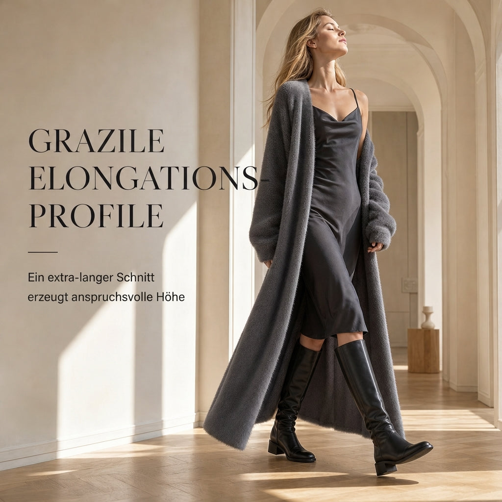 Damen Langcardigan aus Kunstpelz-Fleece, flauschiger oversized Strickmantel für Herbst und Winter