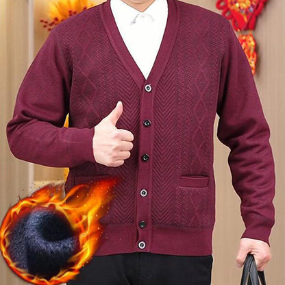 🚨Nur noch wenige auf Lager! Beeil dich!🚨 Herren Warmer Cardigan mit Knopfverschluss und V-Ausschnitt