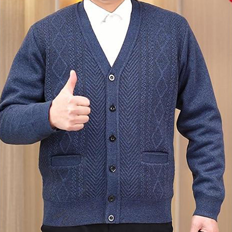 🚨Nur noch wenige auf Lager! Beeil dich!🚨 Herren Warmer Cardigan mit Knopfverschluss und V-Ausschnitt