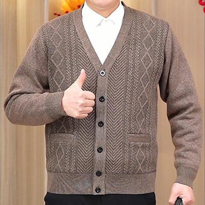 🚨Nur noch wenige auf Lager! Beeil dich!🚨 Herren Warmer Cardigan mit Knopfverschluss und V-Ausschnitt
