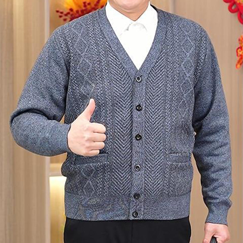 🚨Nur noch wenige auf Lager! Beeil dich!🚨 Herren Warmer Cardigan mit Knopfverschluss und V-Ausschnitt