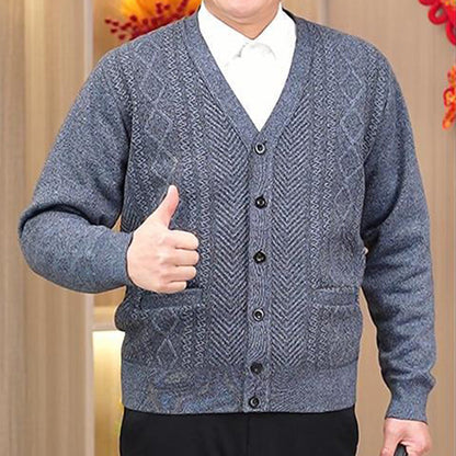 🚨Nur noch wenige auf Lager! Beeil dich!🚨 Herren Warmer Cardigan mit Knopfverschluss und V-Ausschnitt
