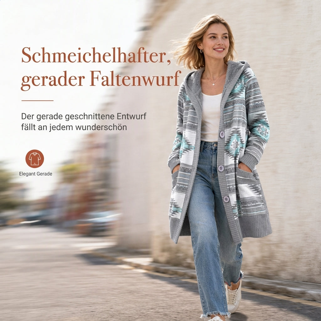 🙌 70% Wiederkaufquote🔥🔥Damen mittel-langer Hoodie mit Kapuze, Baumwollfutter