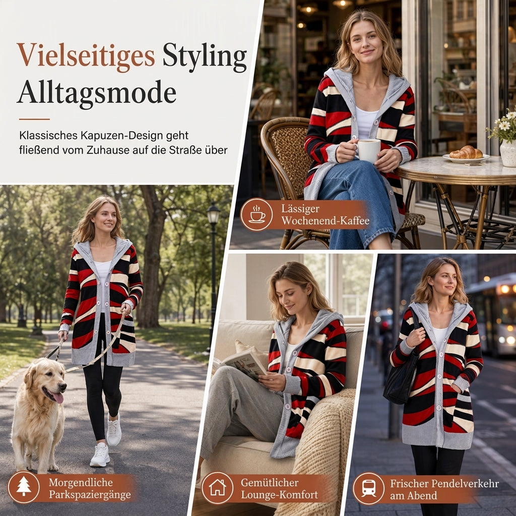 🙌 70% Wiederkaufquote🔥🔥Damen mittel-langer Hoodie mit Kapuze, Baumwollfutter