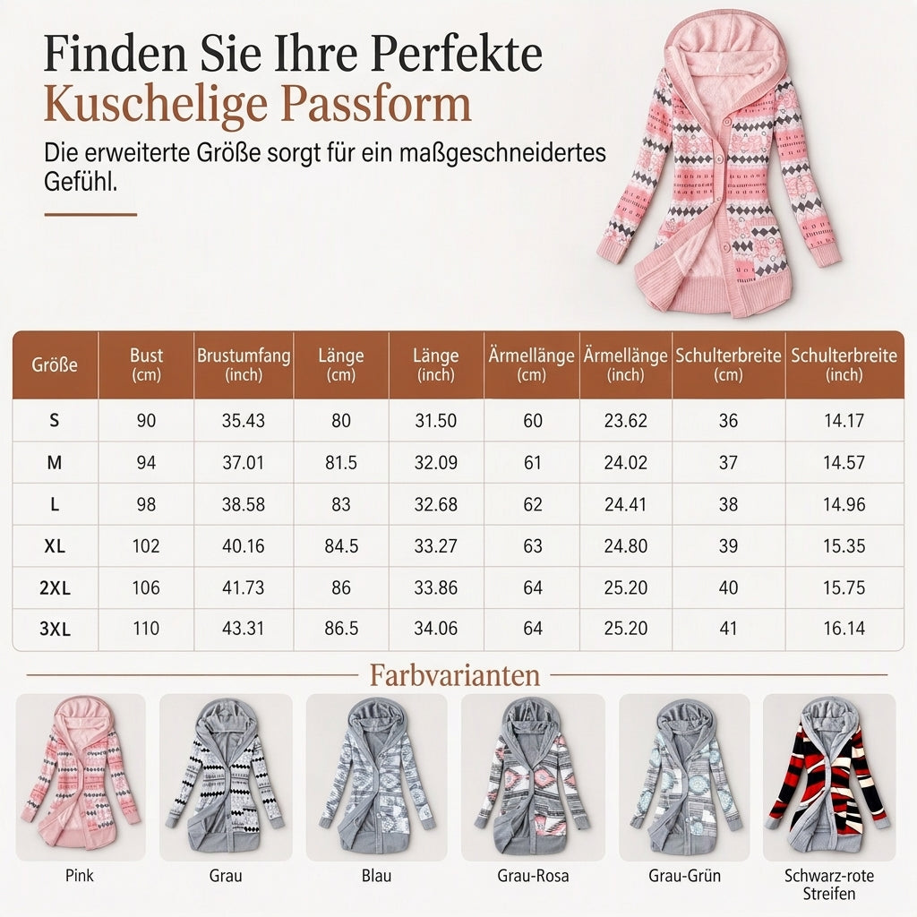 🙌 70% Wiederkaufquote🔥🔥Damen mittel-langer Hoodie mit Kapuze, Baumwollfutter