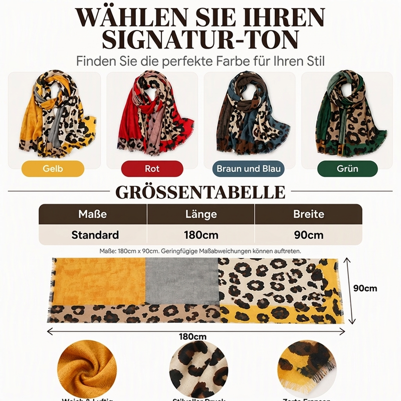 💥Jetzt im Trend!💥 Vielseitig einsetzbarer, leichter Leopardenmuster-Schal