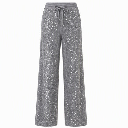 🔥 Mode-Bestseller – jetzt 50% Rabatt! 🏆 Damen funkelnde Pailletten-Weitbeinhose