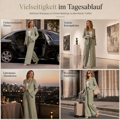 🔥 50% RABATT + GRATIS VERSAND 🚚 Eleganter 2-teiliger Anzug – taillierter Blazer & weite Hose