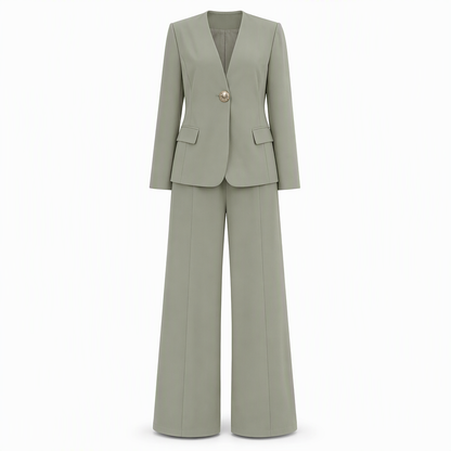 🔥 50% RABATT + GRATIS VERSAND 🚚 Eleganter 2-teiliger Anzug – taillierter Blazer & weite Hose