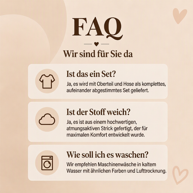 📢🎉50%Rabatt!!!🛍️✨Damen Schlafanzug-Set mit Herzprint und Langarm