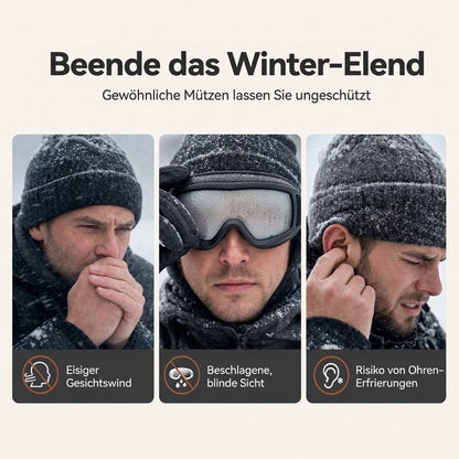Winddichter winterlicher Wärme-Trapperhut mit integrierter Gesichtsmaske