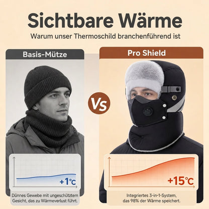 Winddichter winterlicher Wärme-Trapperhut mit integrierter Gesichtsmaske