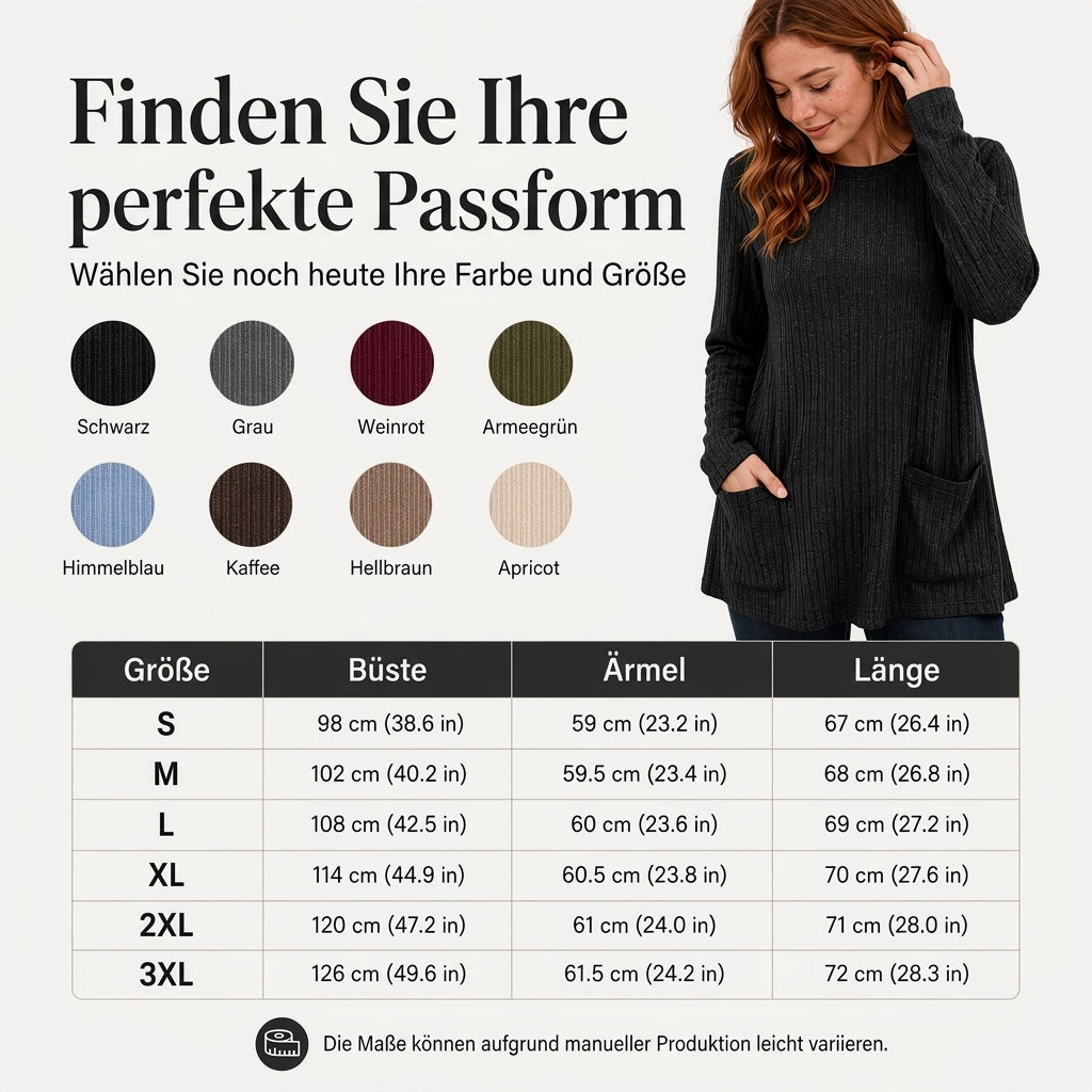 🥳Alles im Sale! Schnell sein!🥳 Bequemes, mittellanges, geripptes Damen-Strickoberteil
