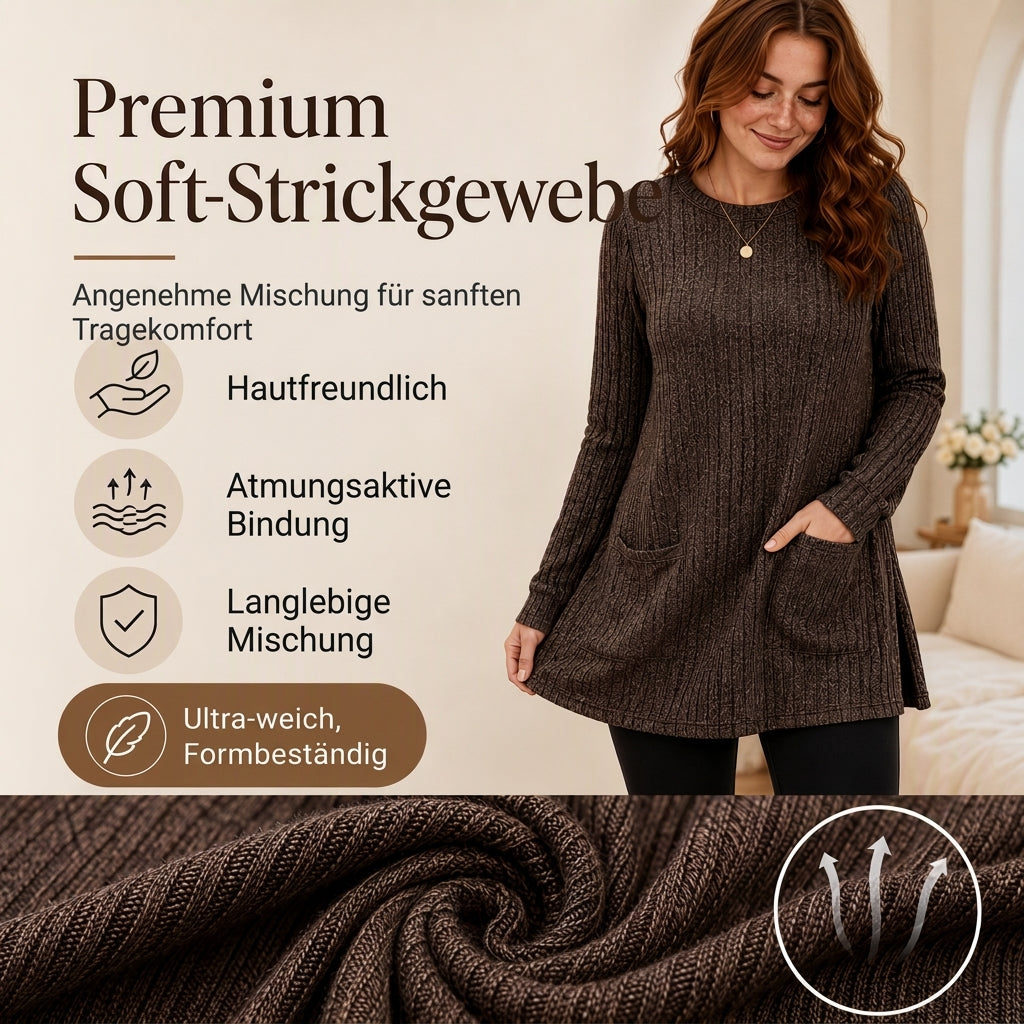🥳Alles im Sale! Schnell sein!🥳 Bequemes, mittellanges, geripptes Damen-Strickoberteil