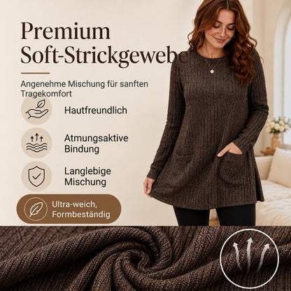 🥳Alles im Sale! Schnell sein!🥳 Bequemes, mittellanges, geripptes Damen-Strickoberteil