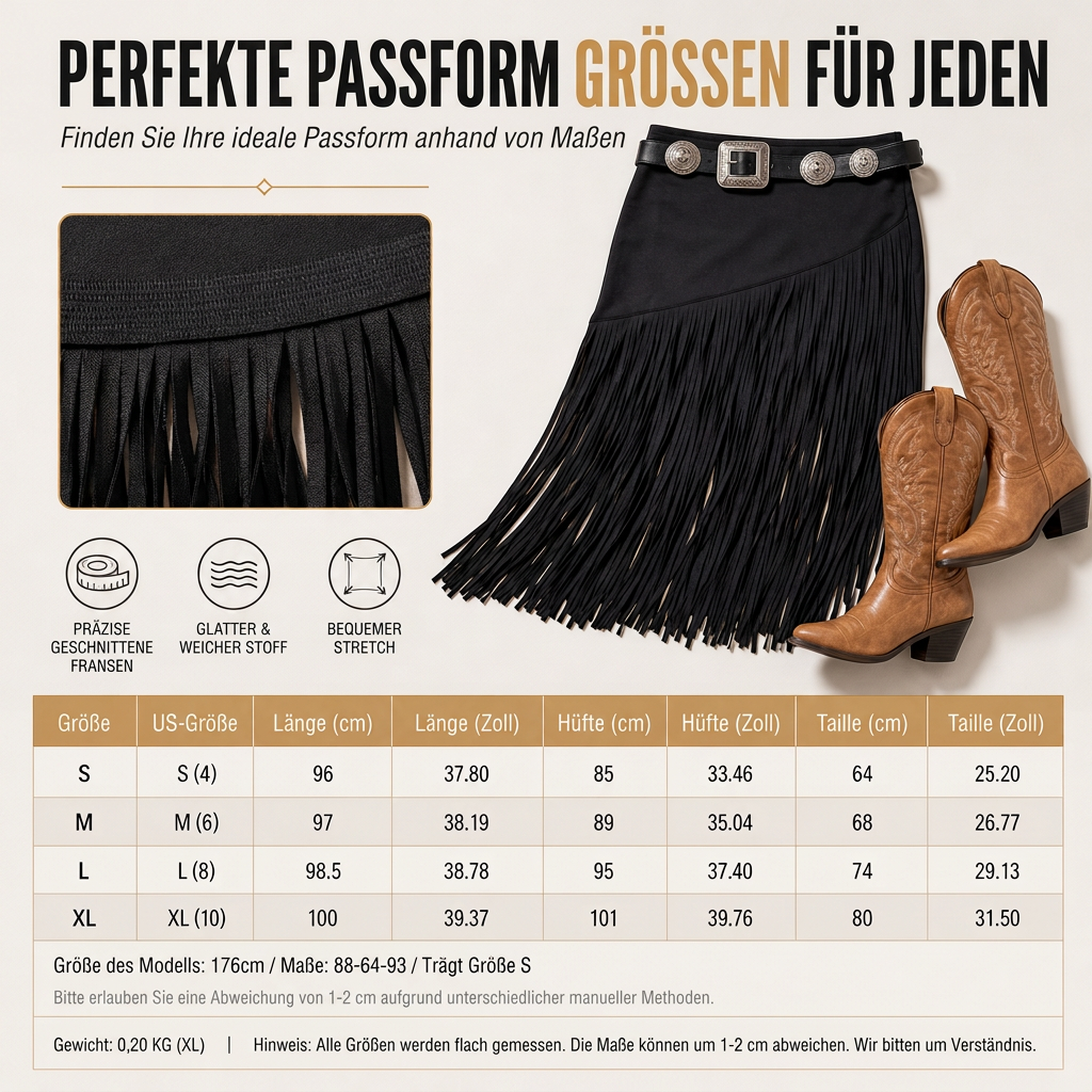 🔥 50% RABATT ✨ Damen-Fransenrock mit elastischem Bund – modisch & vielseitig für Frühling und Herbst