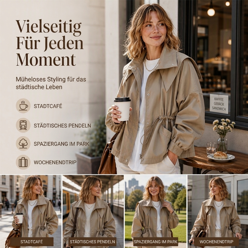 🔥Trending! Jetzt zugreifen!🔥 Damen schicke Kapuzenjacke mit Kordelzug