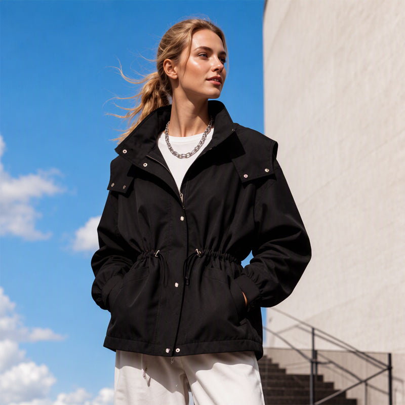 🔥Trending! Jetzt zugreifen!🔥 Damen schicke Kapuzenjacke mit Kordelzug