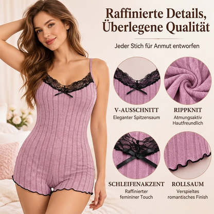 ✨Neu Eingetroffen! Damen Spitzen-Romper-Pyjama mit Schmetterlingsrücken
