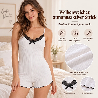 ✨Neu Eingetroffen! Damen Spitzen-Romper-Pyjama mit Schmetterlingsrücken