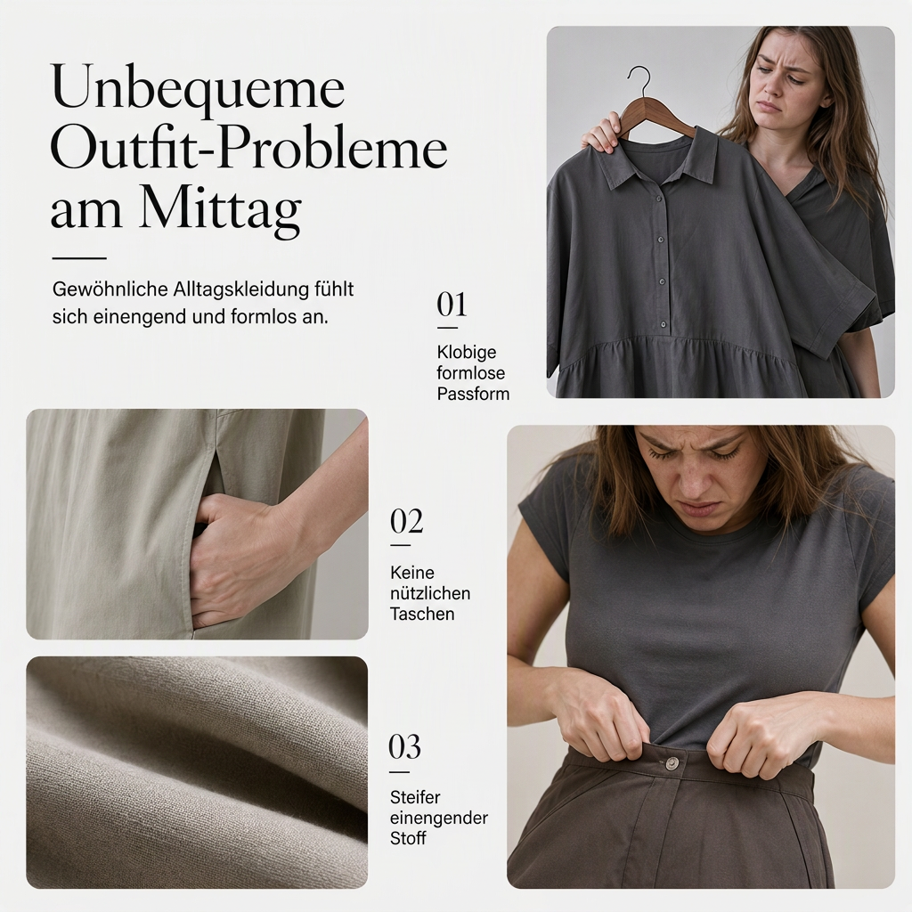 Elegantes Damen Baumwoll-Leinenschrankfarbenes Hemdkleid mit Umlegekragen, elastischer Taille und ausgestellter Schwingsaum