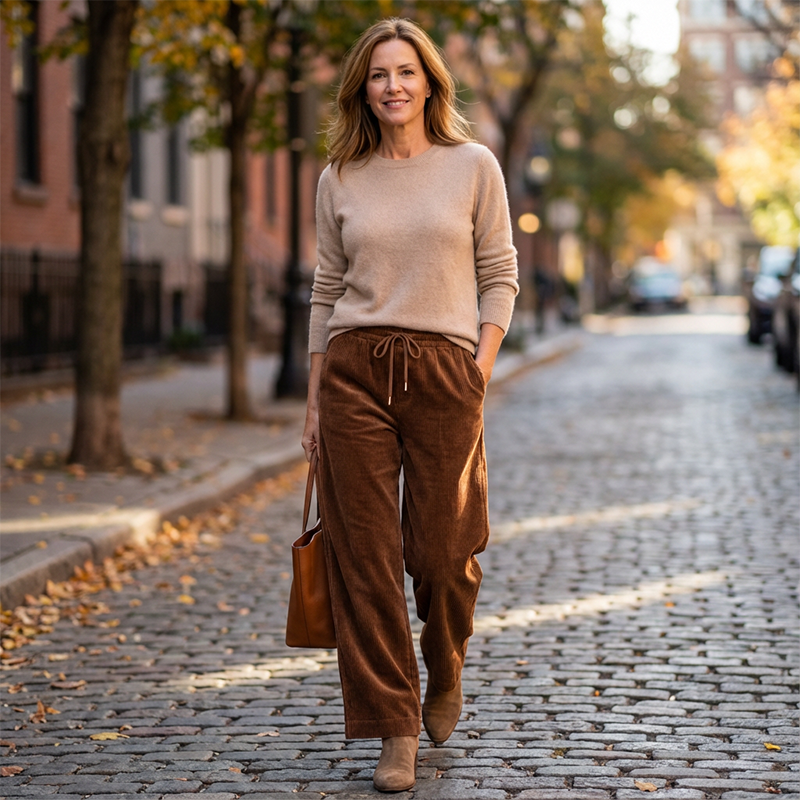 ⏰ Countdown läuft – 50% nur noch 3 Tage!  Legere weit geschnittene Cordhose für Damen