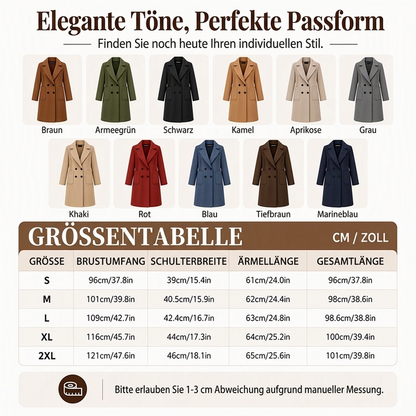 📢🎉50%Rabatt!!!🛍️✨Wollmantel für Damen mit Doppelknopfverschluss