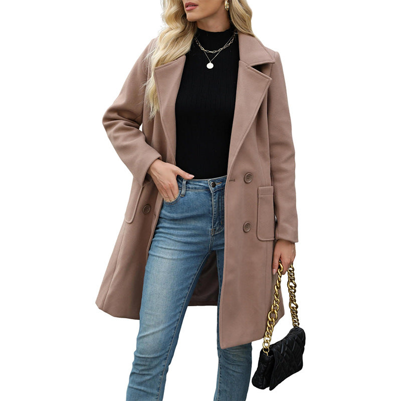 📢🎉50%Rabatt!!!🛍️✨Wollmantel für Damen mit Doppelknopfverschluss