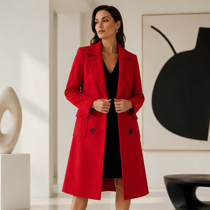📢🎉50%Rabatt!!!🛍️✨Wollmantel für Damen mit Doppelknopfverschluss