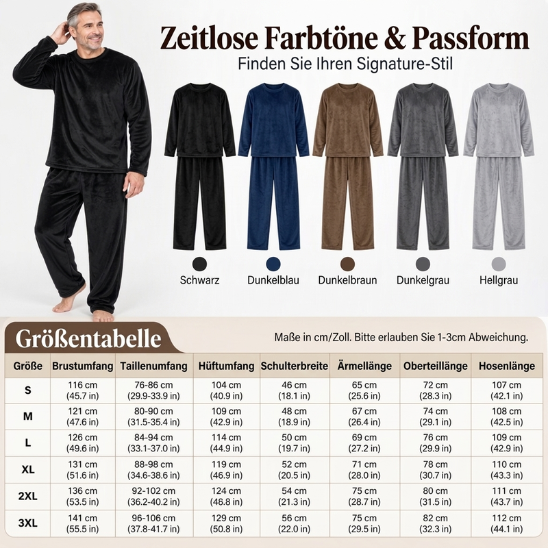 📢🎉50%Rabatt!!!🛍️✨Bequemes Wärmendes Samt-Schlafanzug-Set für Herren