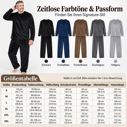 📢🎉50%Rabatt!!!🛍️✨Bequemes Wärmendes Samt-Schlafanzug-Set für Herren