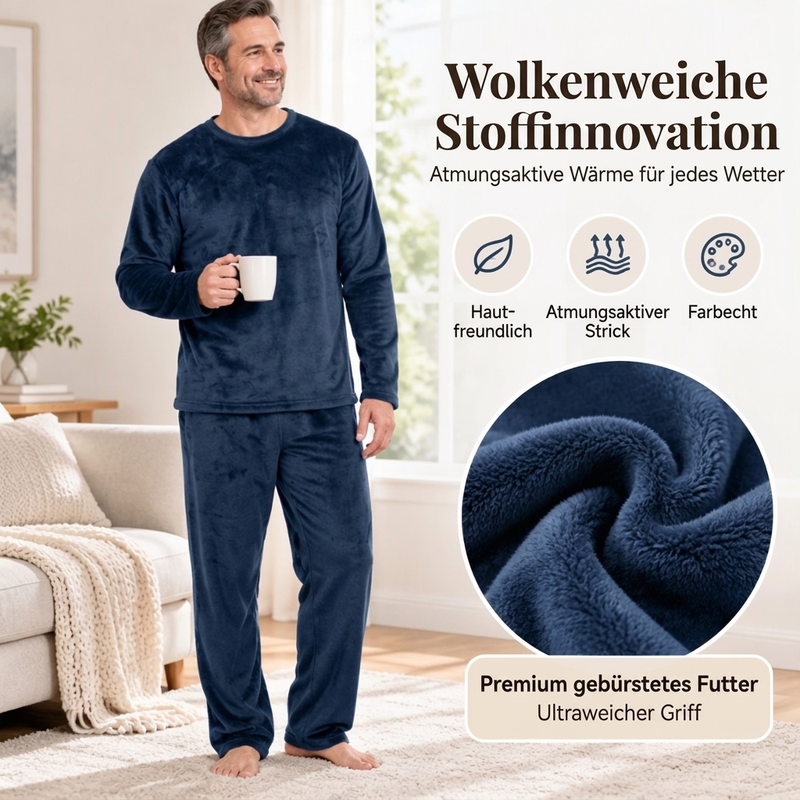 📢🎉50%Rabatt!!!🛍️✨Bequemes Wärmendes Samt-Schlafanzug-Set für Herren