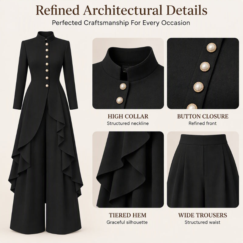 ⏰ Beliebt und bald ausverkauft!⏰Elegantes zweiteiliges Damen-Outfit: Langmantel mit weitem Bein