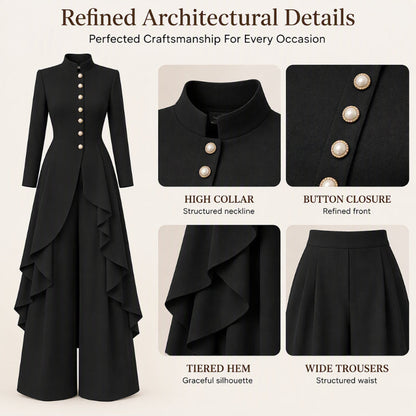 ⏰ Beliebt und bald ausverkauft!⏰Elegantes zweiteiliges Damen-Outfit: Langmantel mit weitem Bein