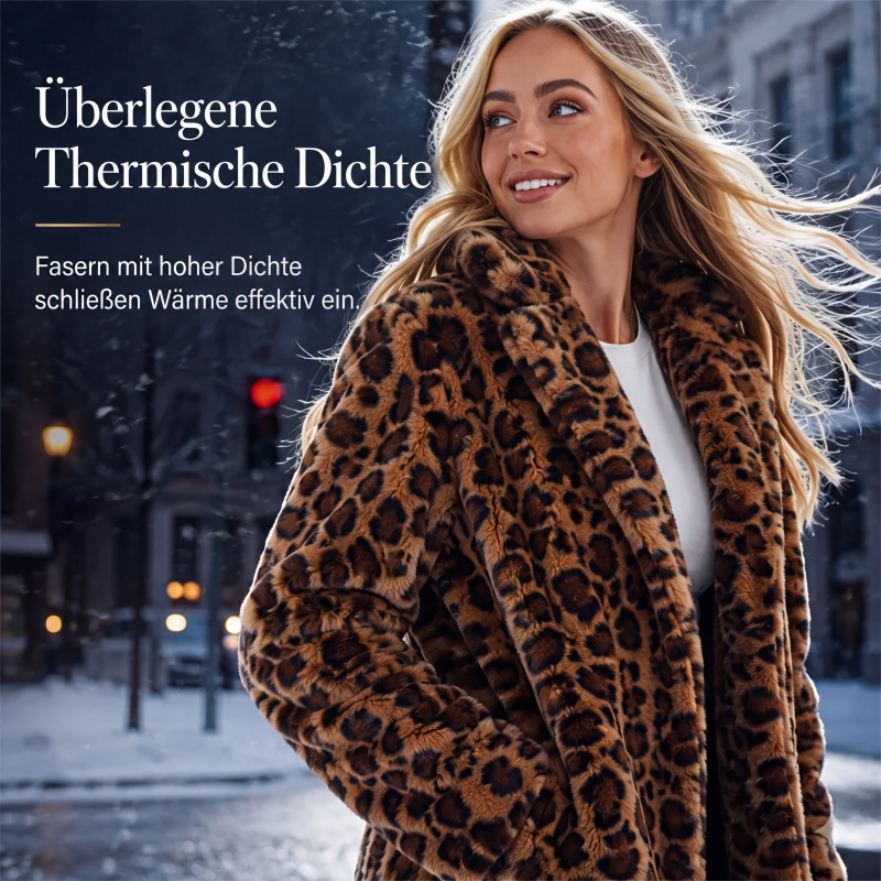 📢Kundenliebling + Gratis Versand!📢 Stilvoller Damen-Kunstfellmantel mit Leopardenmuster